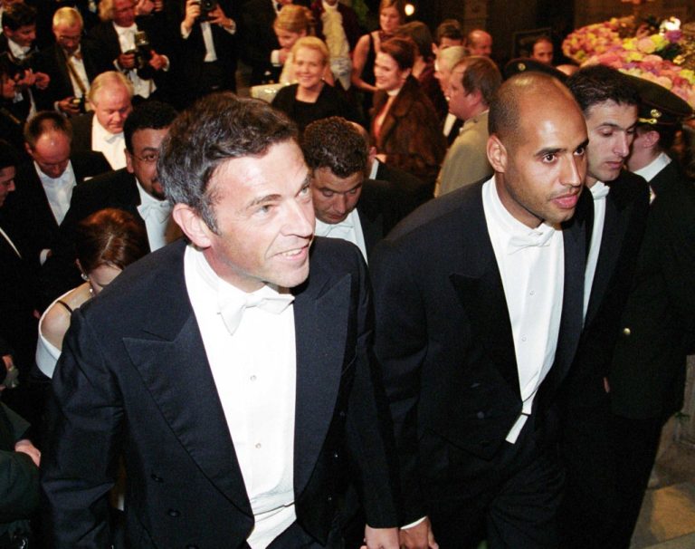 Jörg Haider und Saif al-Islam Gaddafi beim Wiener Opernball 2002. Foto: Andreas Friess/APA-Images/First Look