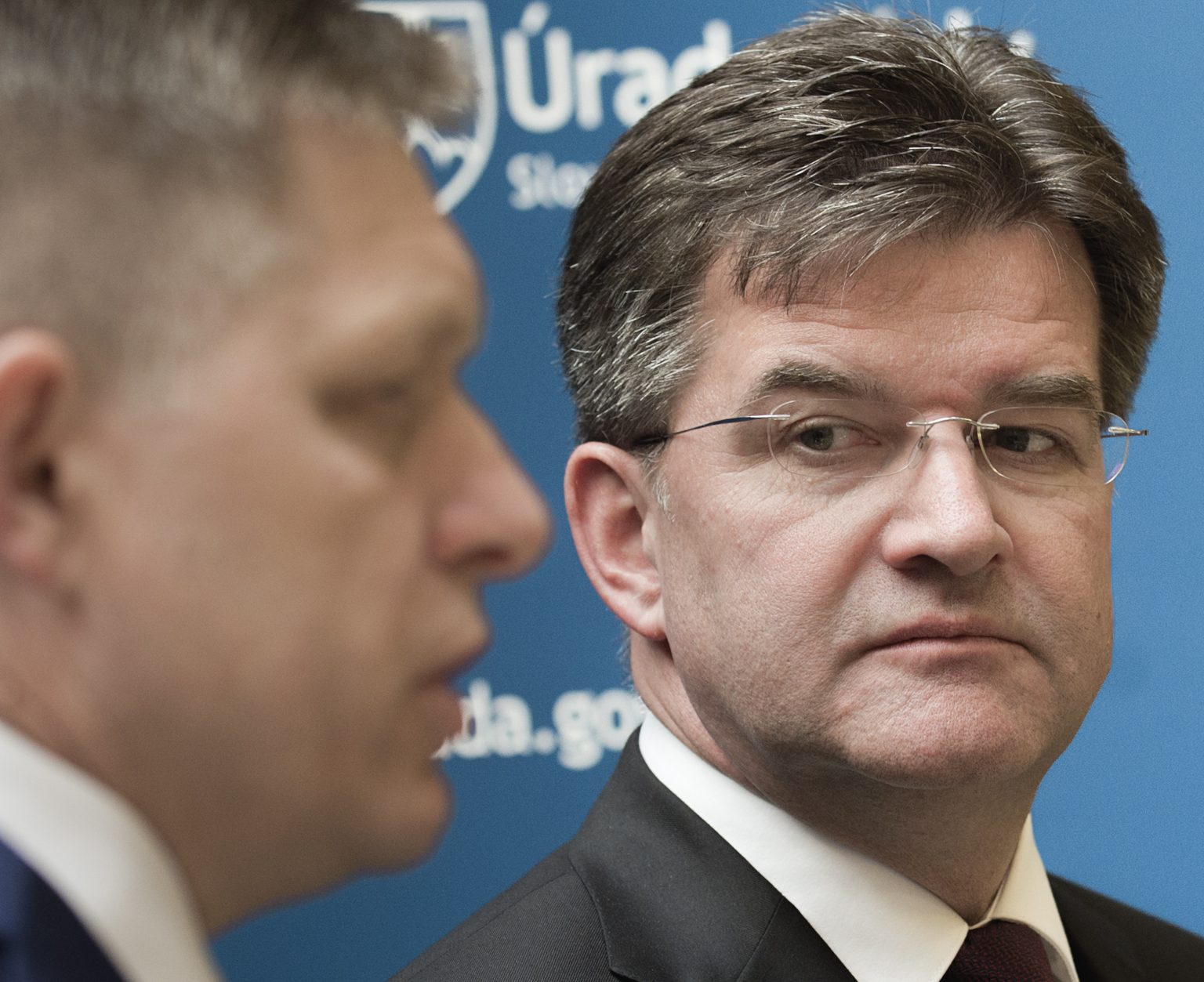 Robert Fico a Miroslav Lajčák. Foto: Martin Baumann / TASR