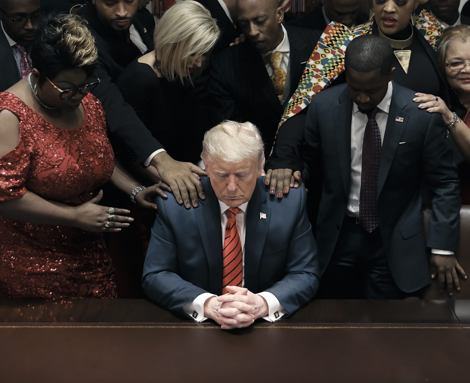 Americký prezident Donald Trump na Národných modlitebných raňajkách vo Washingtone, D.C. Foto: Chip Somodevilla/Getty Images