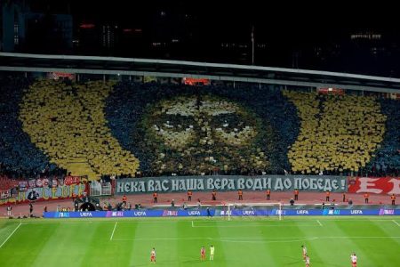 Club Serbia fined for mosaic of Orthodox saint on grandstand