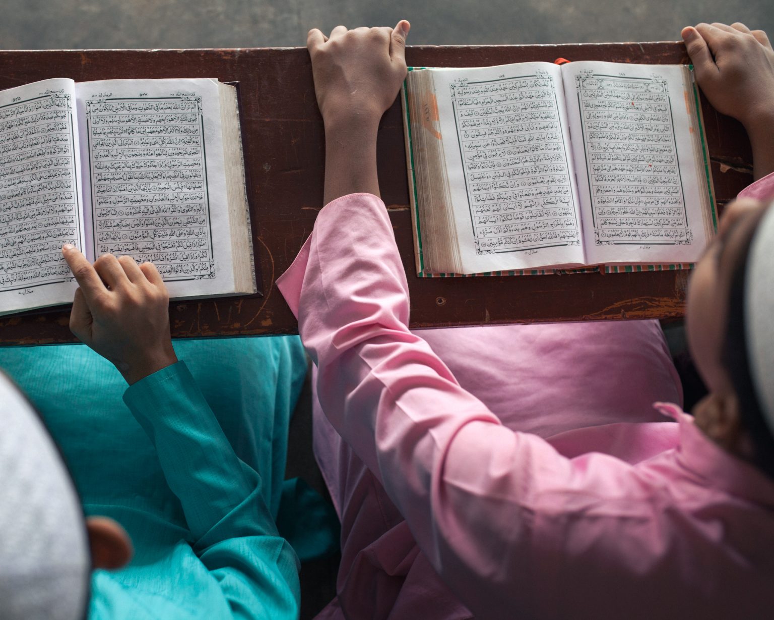 Pupils recite from the Quran. Photo: Zakir Hossain Chowdhury/NurPhoto via Getty Images