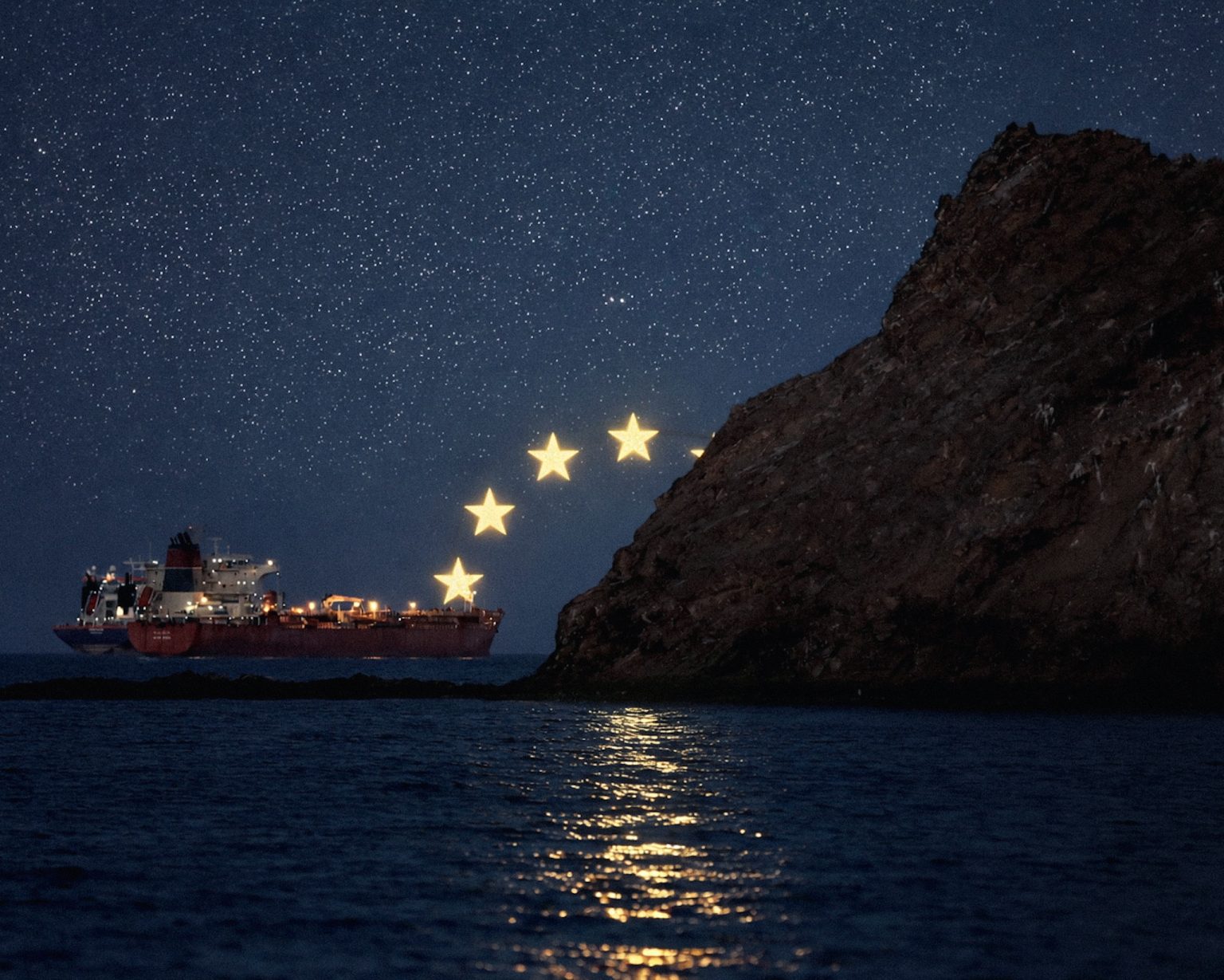 The Callisto tanker sits anchored as the traffic is down in the Strait of Hormuz. Photo: Benoit Tessier/Reuters/ChatGPT