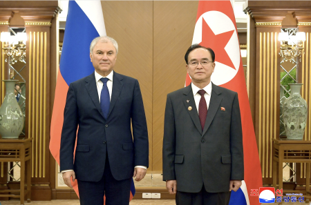 Russian State Duma Chairman Arrives in Pyongyang