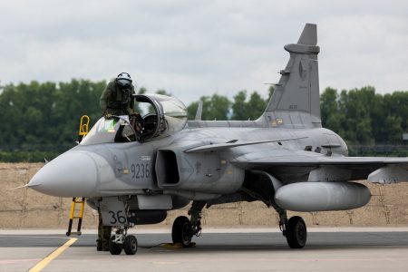 JAS 39 Gripen fighter aircraft.