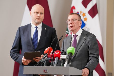 Latvian President Edgars Rinkevics and Andris Kulbergs.