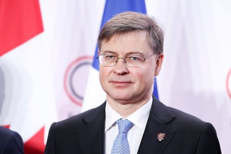 Eurokomisár Valdis Dombrovskis.