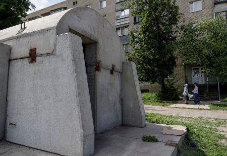 Protiraketový kryt v meste Balaklija.