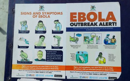 Poster against the spread of Ebola virus.