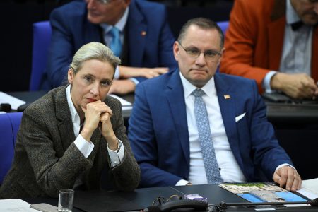 Alternative for Germany (AfD) co-leaders Alice Weidel and Tino Chrupalla