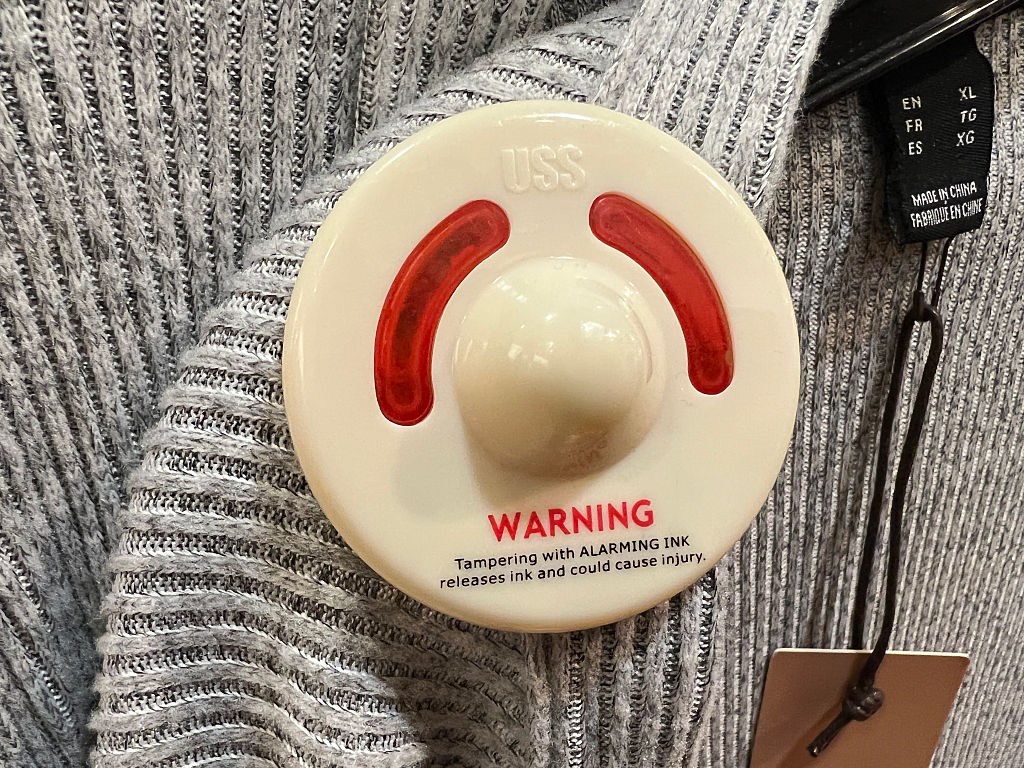 A security tag on a product highlights rising theft in modern retail. Photo: Creative Touch Imaging Ltd./Nur