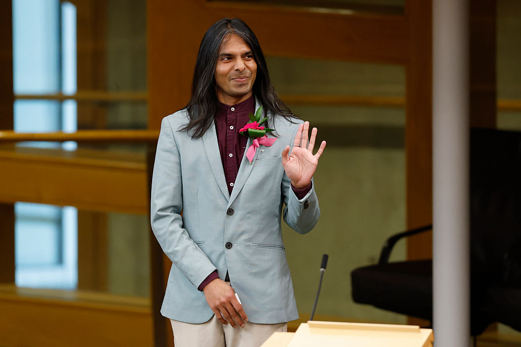 Q Manivannan in the Scottish parliament.