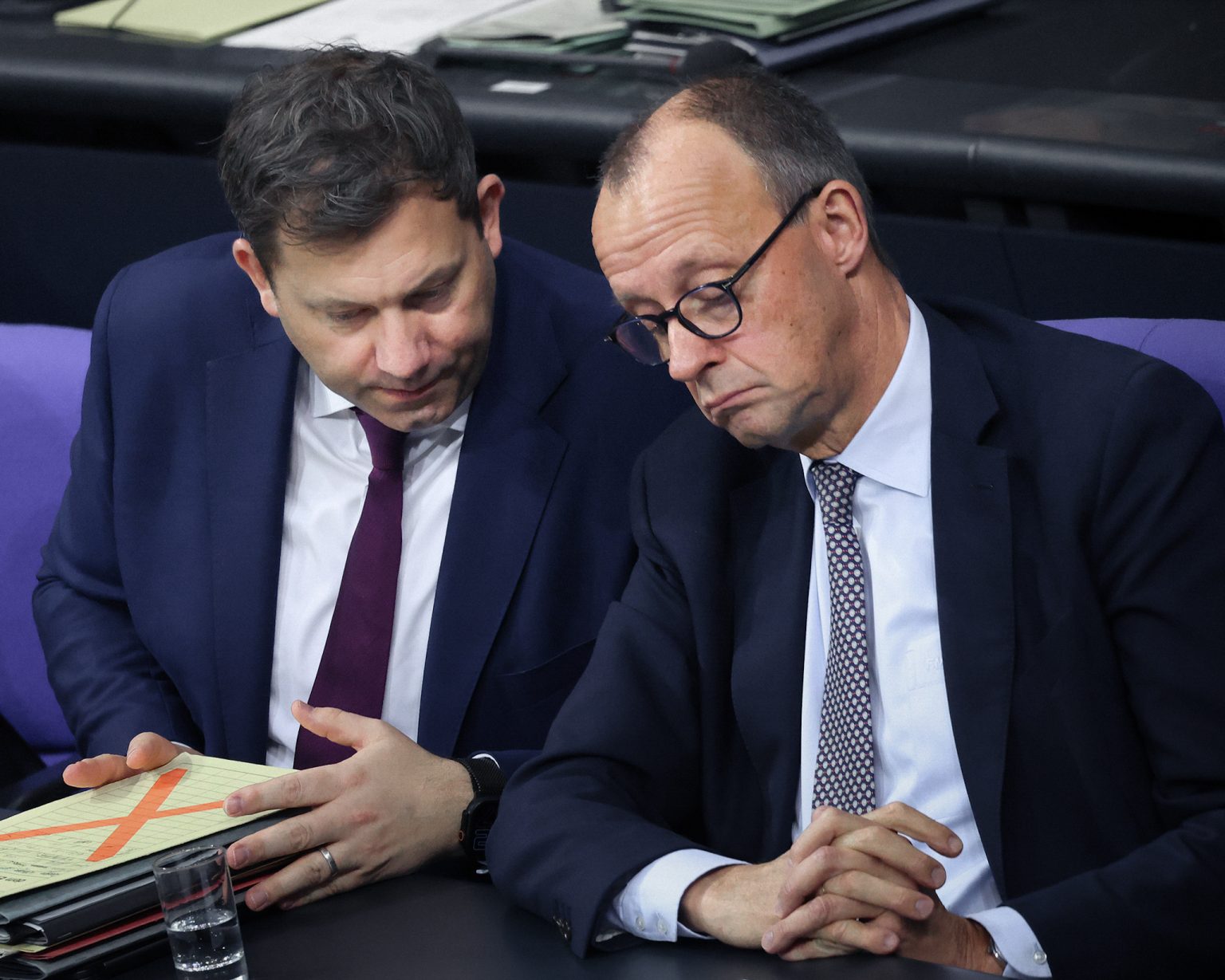Friedrich Merz and Lars Klingbeil in a funereal mood.