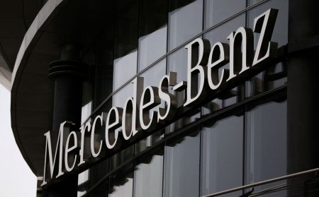 Logo of Mercedes-Benz.
