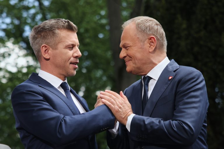 Péter Magyar and Donald Tusk. Photo: TASR/AP
