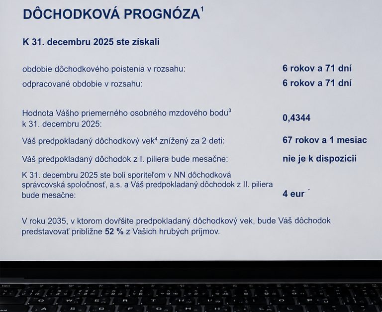 Dôchodková prognóza.