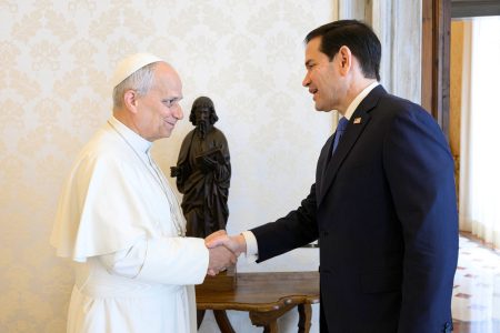 Pope Leo XIV meets US Secretary of State Marco Rubio.