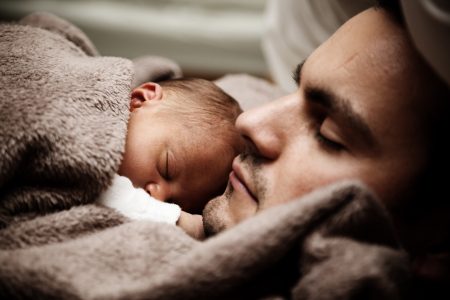 Father with a baby.