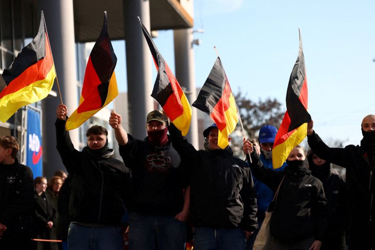 Kampaňové zhromaždenie AfD.