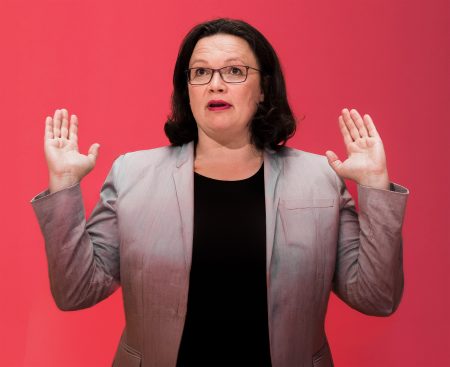 Andrea Nahles addresses a budget shortfall.