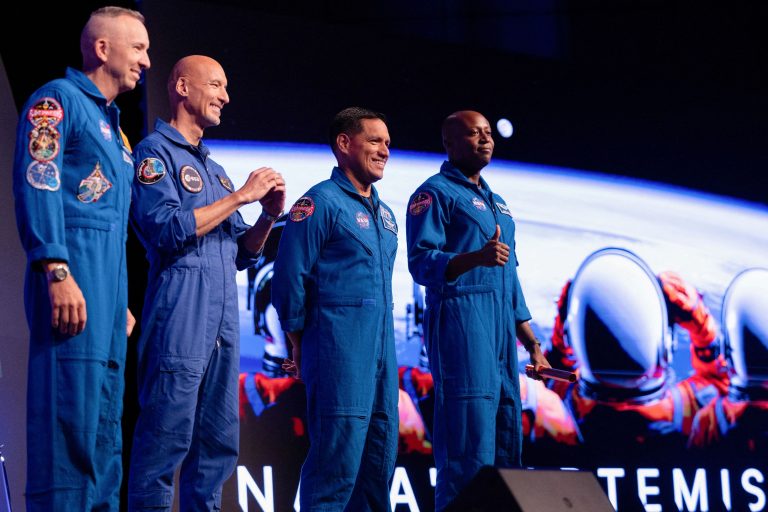 Astronauts Randy Bresnik, Luca Parmitano, Frank Rubio, and Andre Douglas.