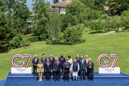 G7 leaders at the summit in France.