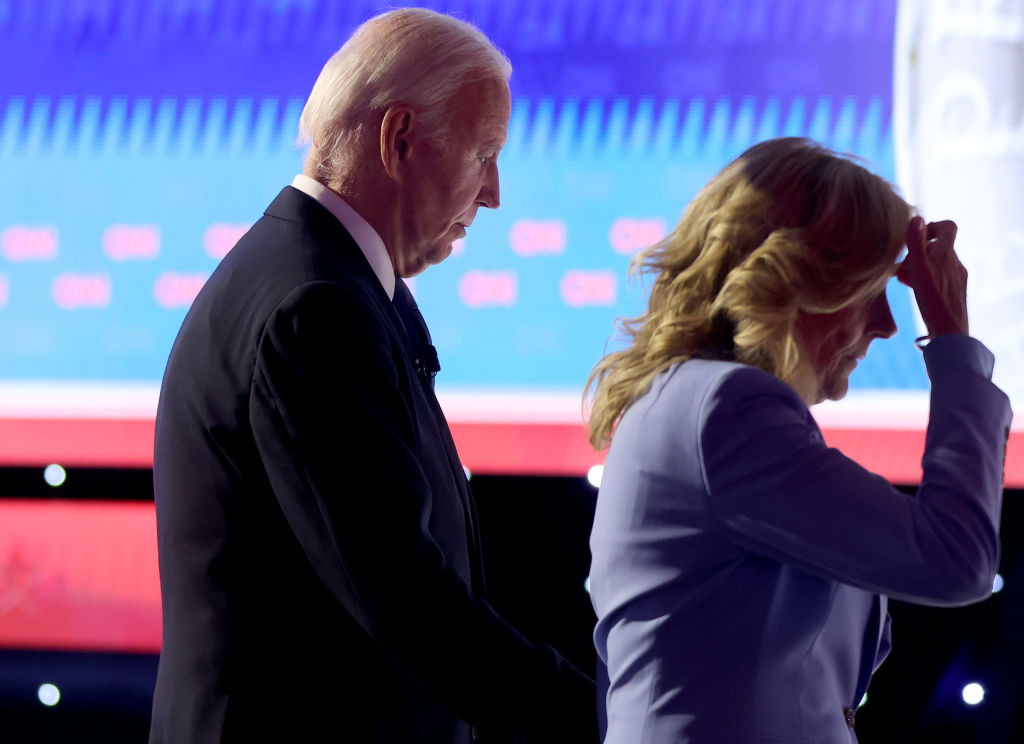 Jill Biden accompanies her husband after the debate in Atlanta.