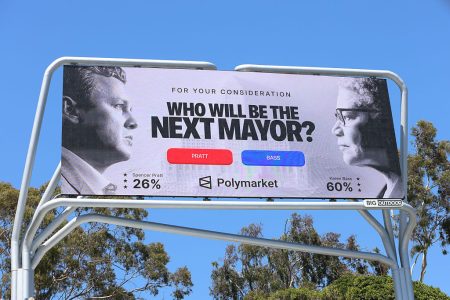 Billboard for Spencer Pratt's mayoral campaign in Los Angeles.