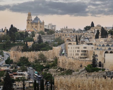 Jerusalem's Old City with the Jewish Quarter and Dormition Abbey.