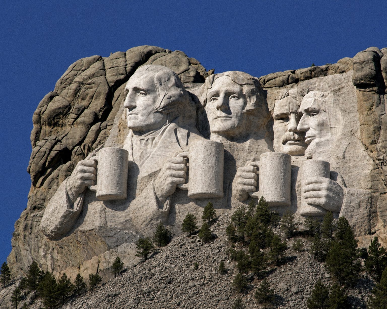 The Founding Fathers raise a glass to America's drinking tradition.