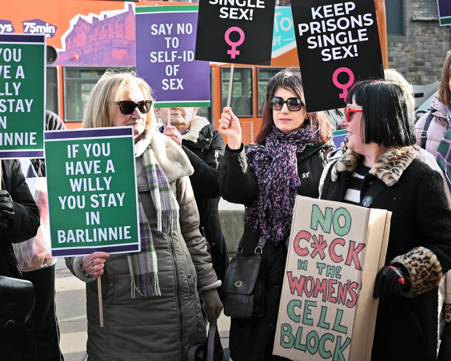Women's protest outside the Scottish Parliament.