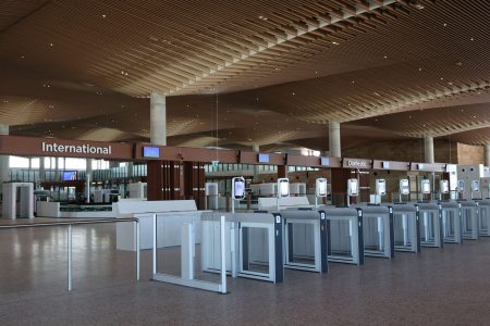 Airport security check.