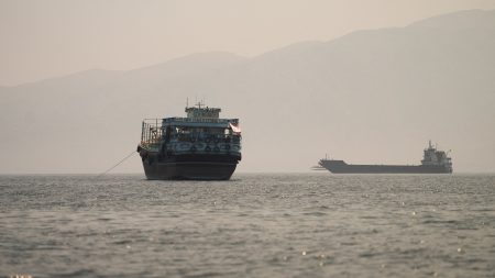 Ships in the Strait of Hormuz.