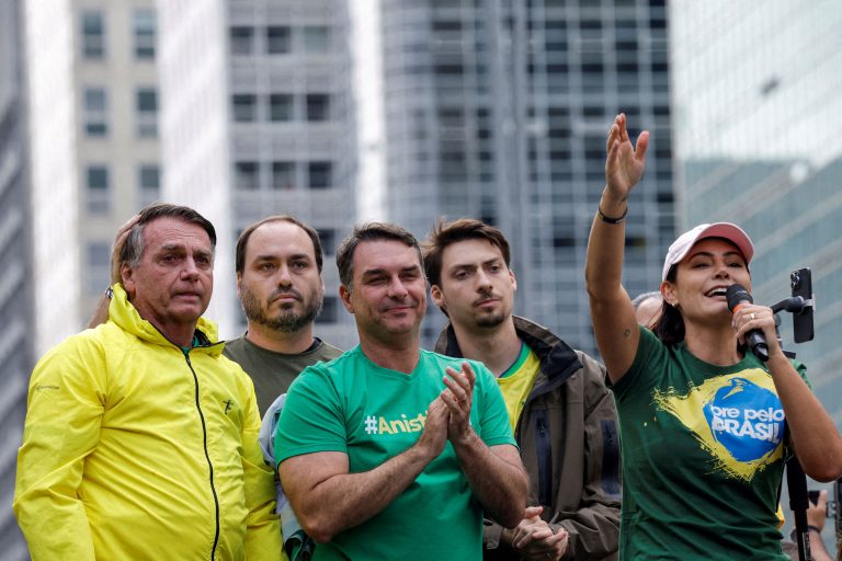 Jair Bolsonaro na demonštrácii.