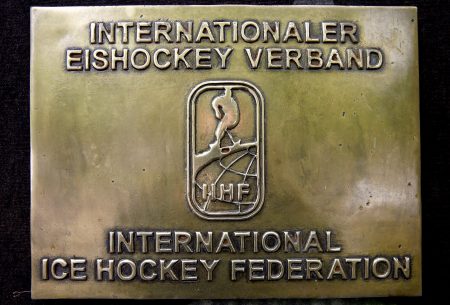 The logo of the International Ice Hockey Federation.