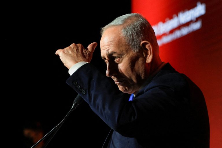 Israeli Prime Minister Benjamin Netanyahu speaks at the Jerusalem News Syndicate International Policy Summit in Jerusalem, June 21, 2026. Photo: Ronen Zvulun/Reuters