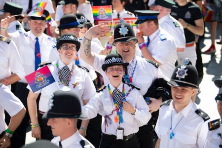 British police officers take part in a Pride parade, an event cited in the Policy Exchange report as reflecting the growing emphasis on diversity, equity and inclusion initiatives. Photo: Matthew Horwood/Getty Images