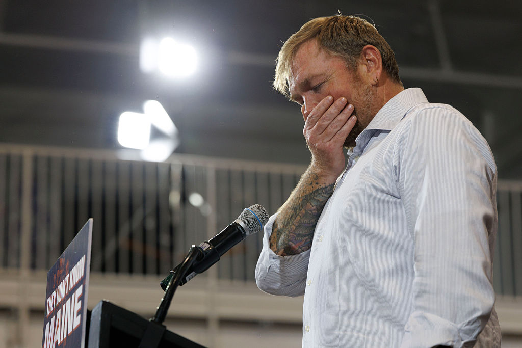 Graham Platner at an election event in Blue Hill.