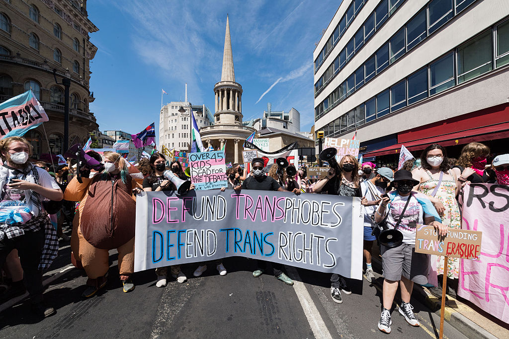 Participants at the Trans Rights March in London.