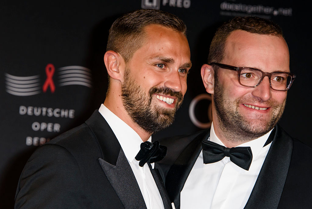 CDU/CSU parliamentary leader Jens Spahn (right) and his partner, Daniel Funke, announced the birth of their son, who was carried by a surrogate in the United States. Photo: Clemens Bilan/Getty Images