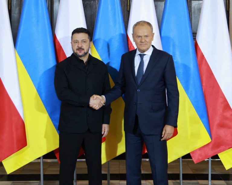 Volodymyr Zelenskyj a Donald Tusk.