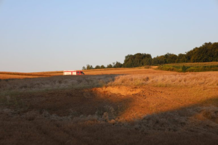 Crater in a field near the town of Targowisko.