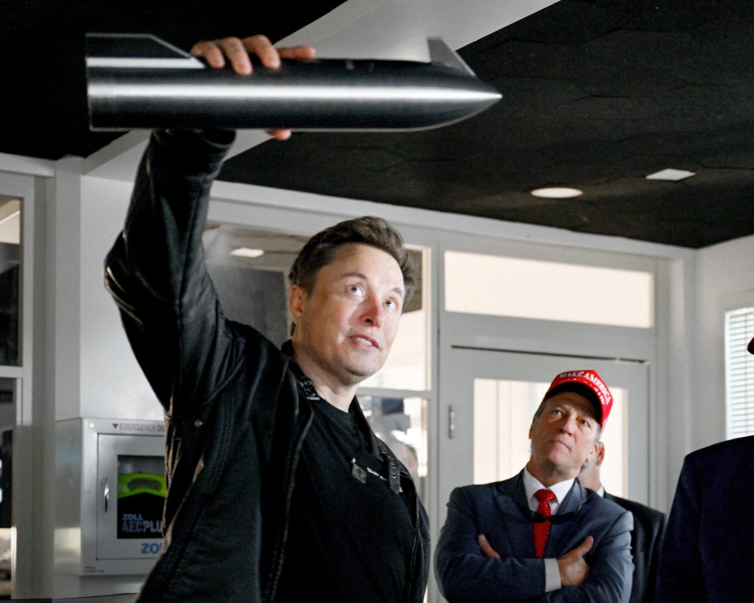 Elon Musk in SpaceX's control room.