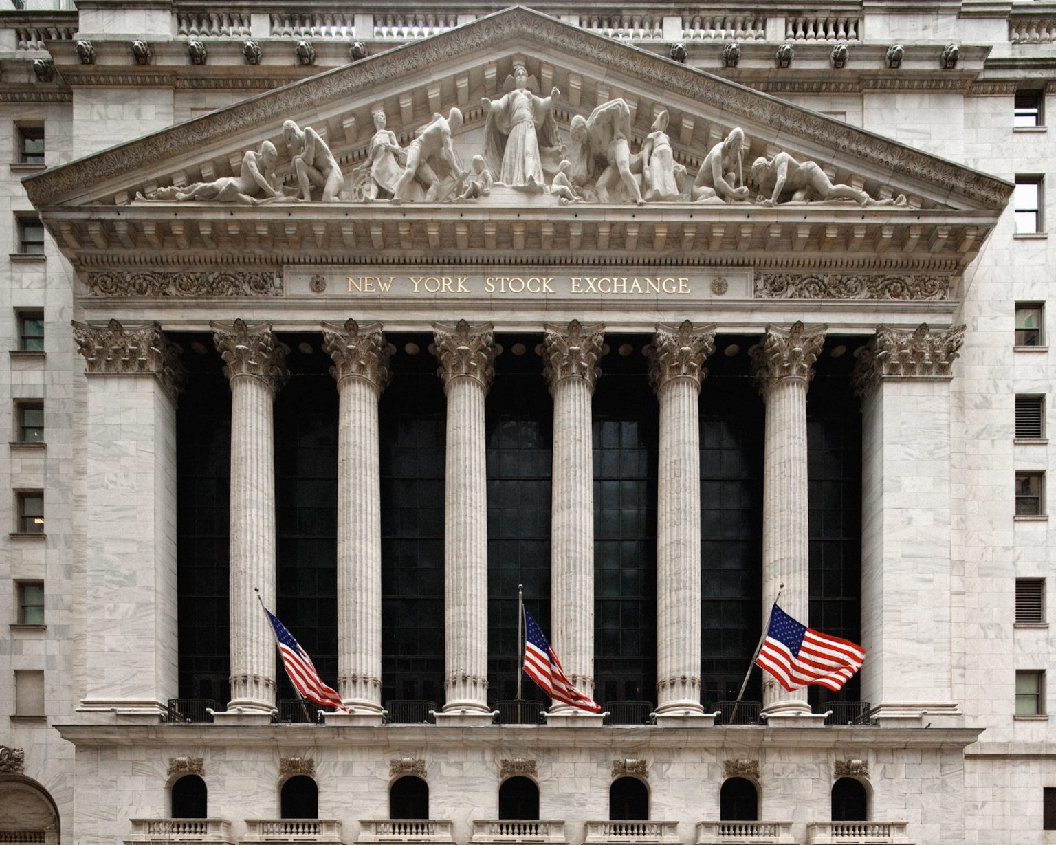 Stock exchange building in New York.