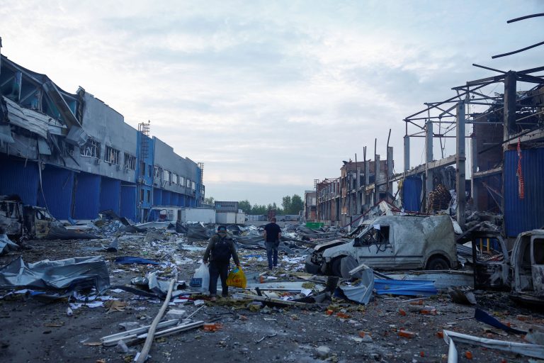 Kyiv after a Russian attack.
