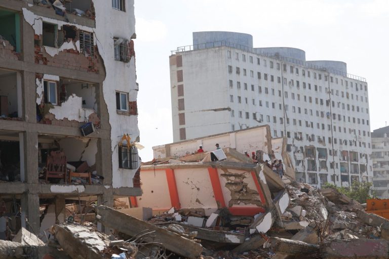 Buildings after the earthquake.