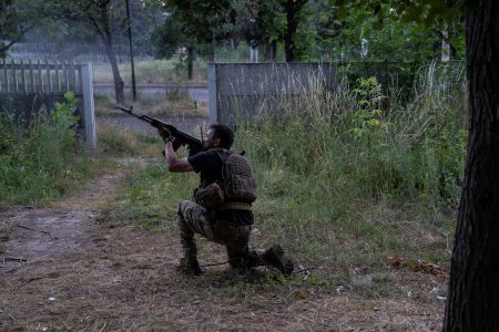 A soldier in the war in Ukraine.