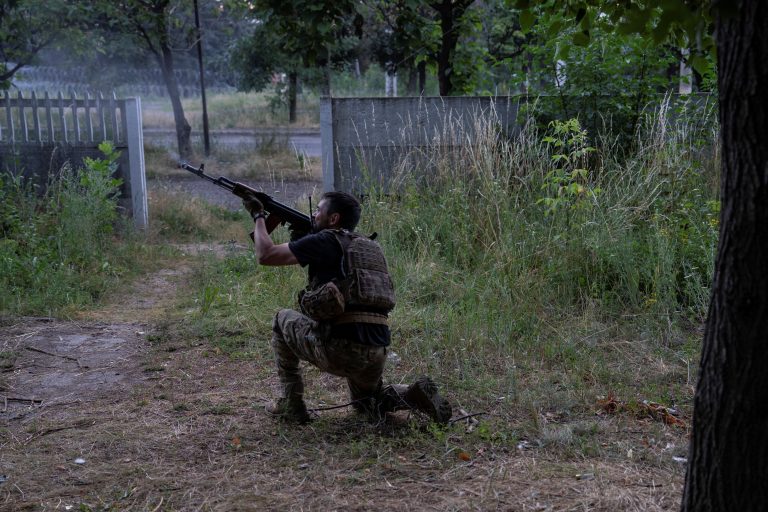 A soldier in the war in Ukraine.