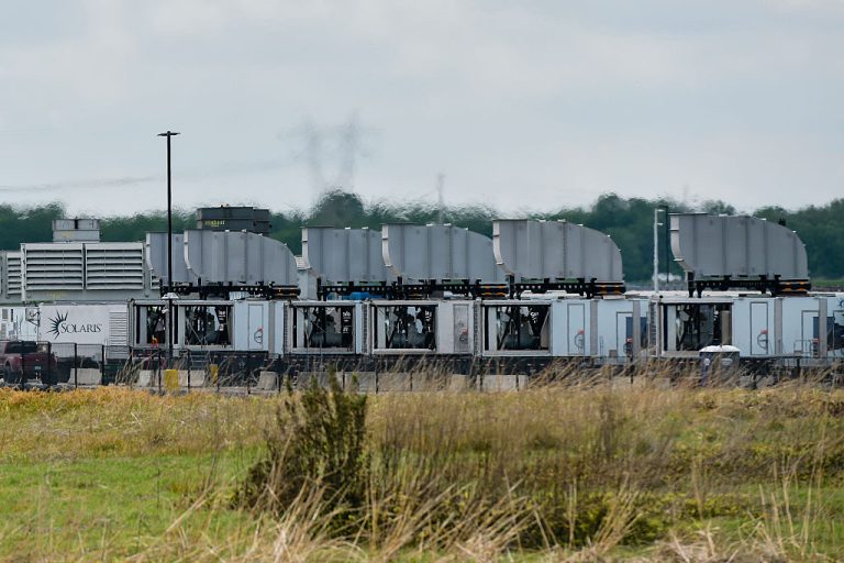 Gas turbines at xAI's data center in Memphis.