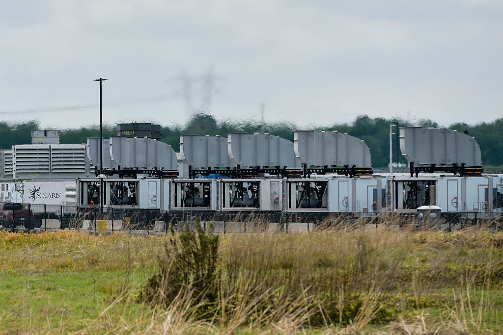 Gas turbines at xAI's data center in Memphis.