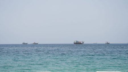 Ships in the Strait of Hormuz.